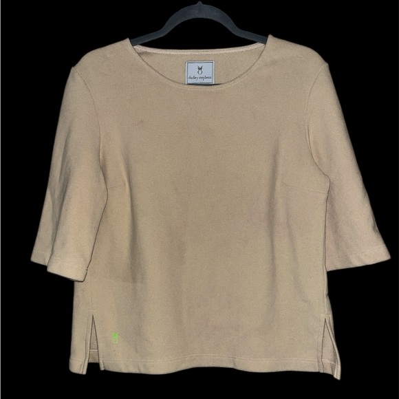 Dudley Stephens Carroll st top medium terry fleece beige oversized spring summer - Picture 1 of 11